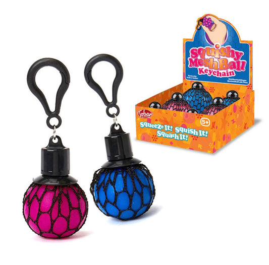 Squishy meshball keychain