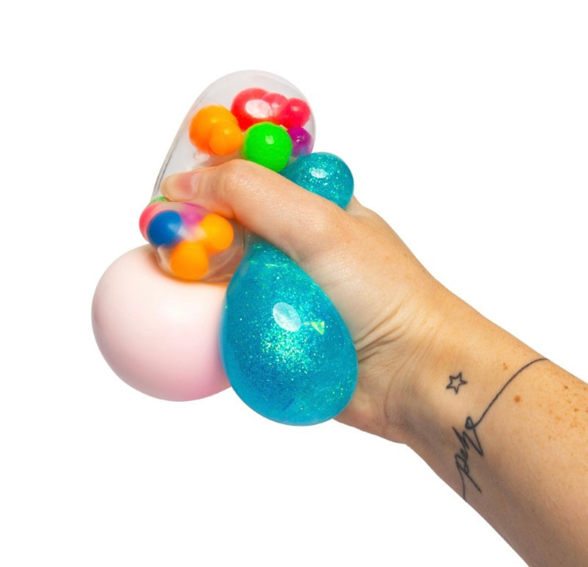 Scrunchems rainbow and dolphin squish ball