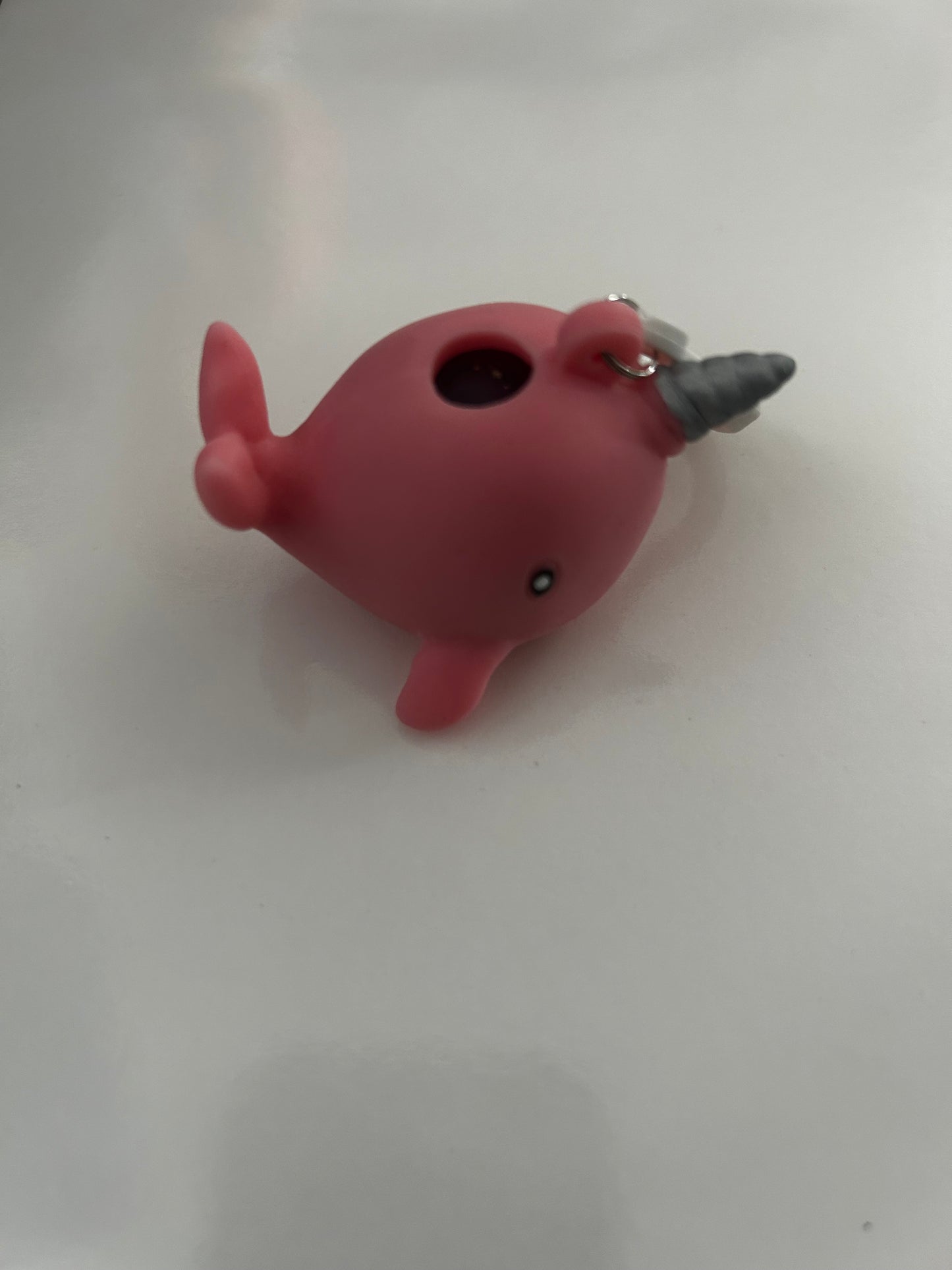 Cute narwhal bag clip keychain