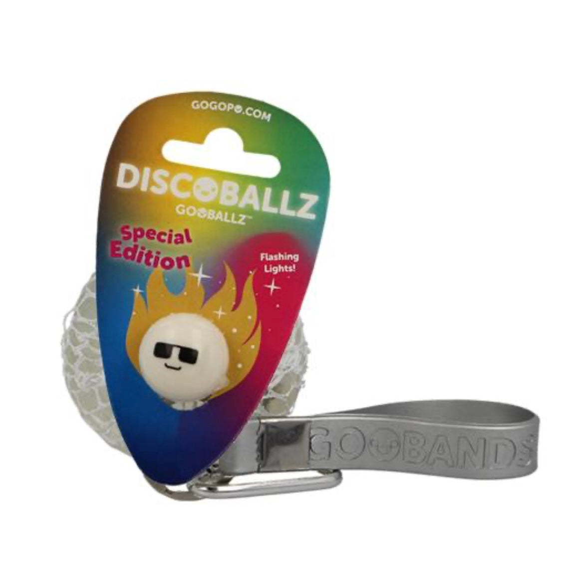 Disco ball flashing mesh ball with wrist strap