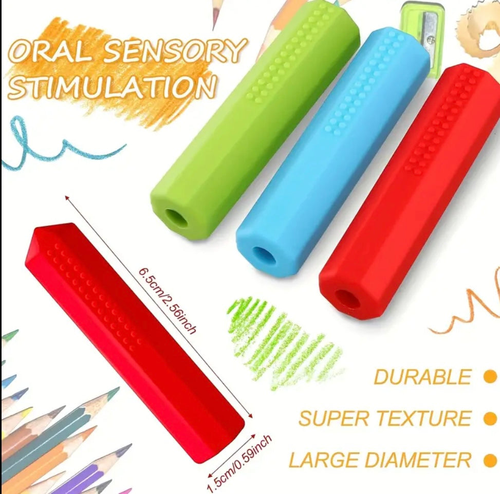 Sensory chew pencil caps