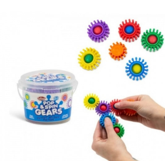 Pop and spin gears fidget