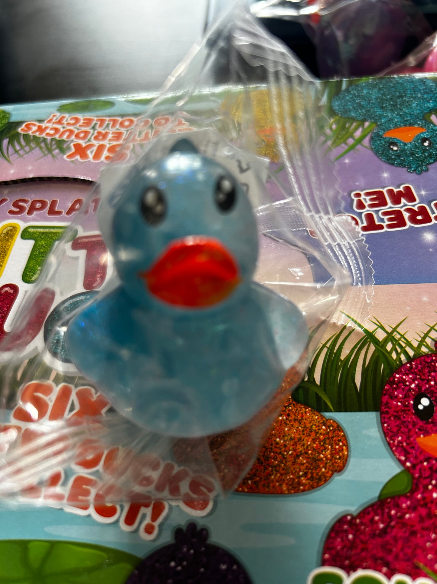 Sticky splat glitter duck