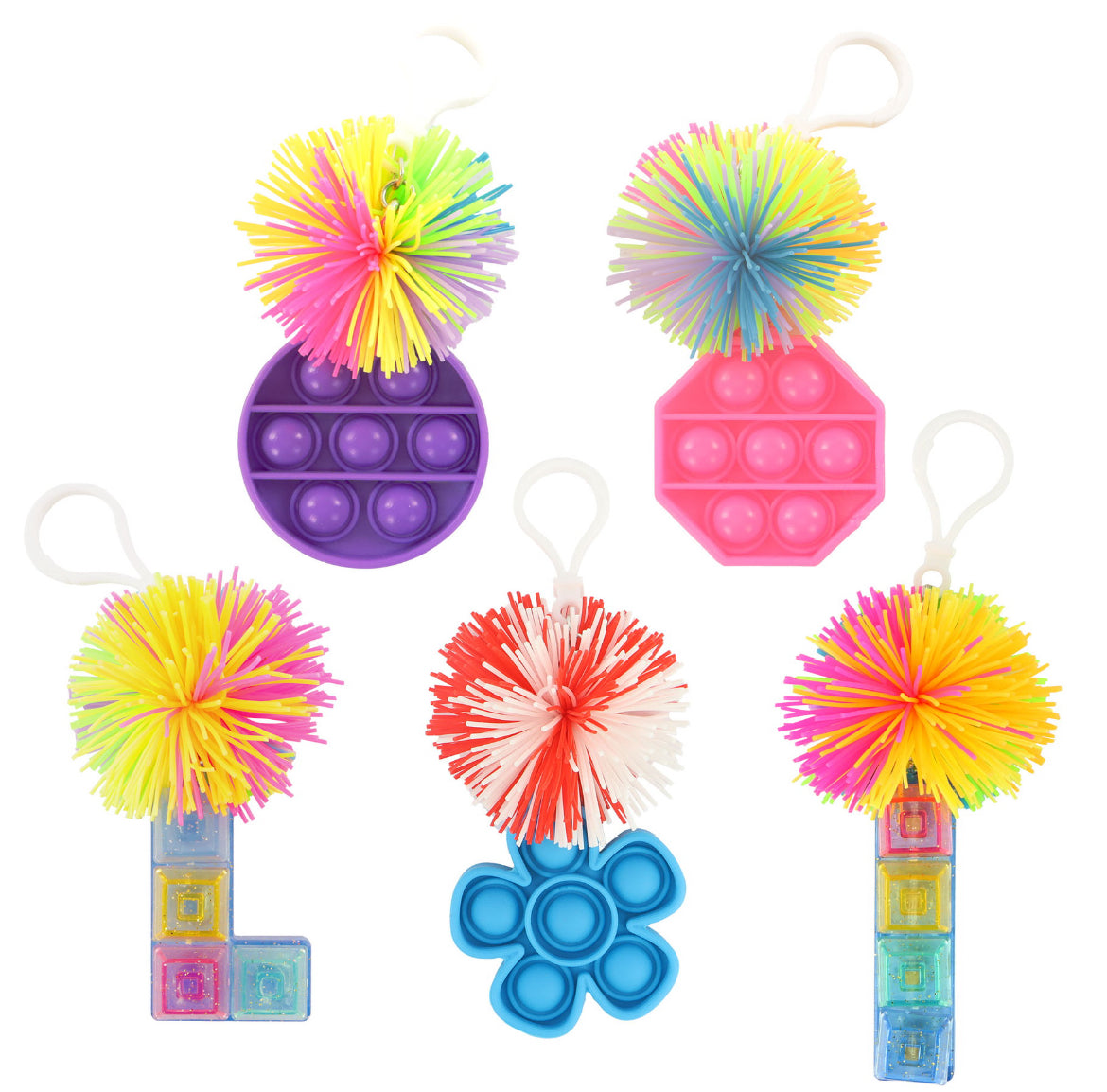 Pompom popper keychain