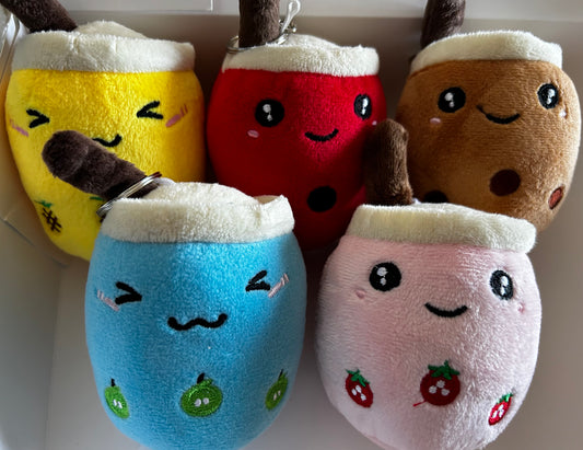 Milk tea plushy keychains