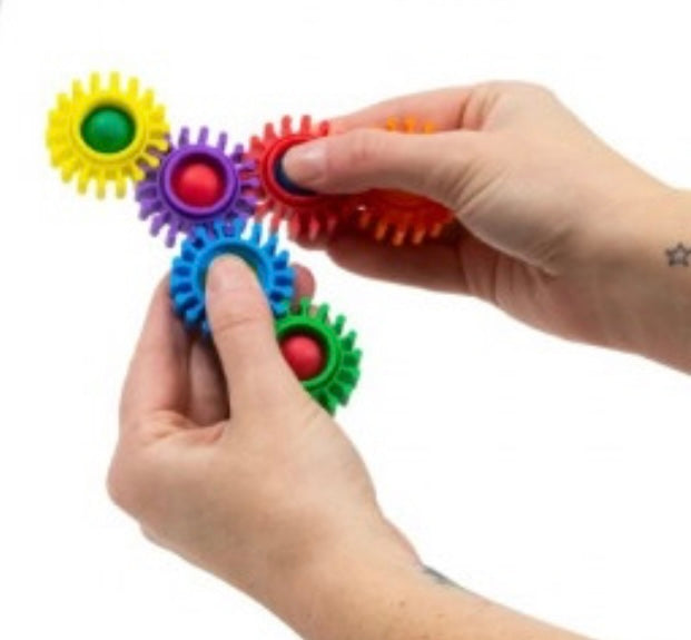 Pop and spin gears fidget