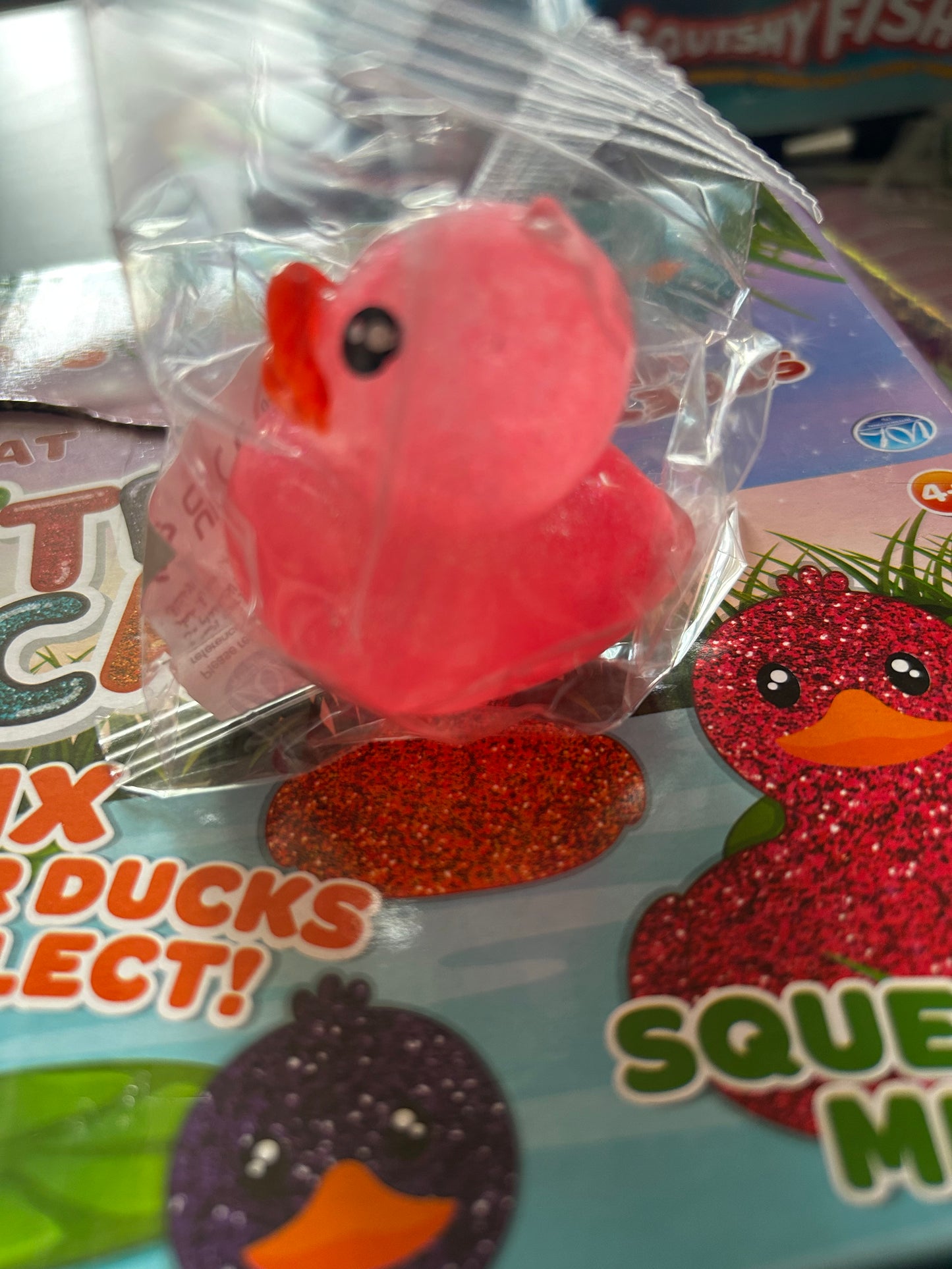 Sticky splat glitter duck