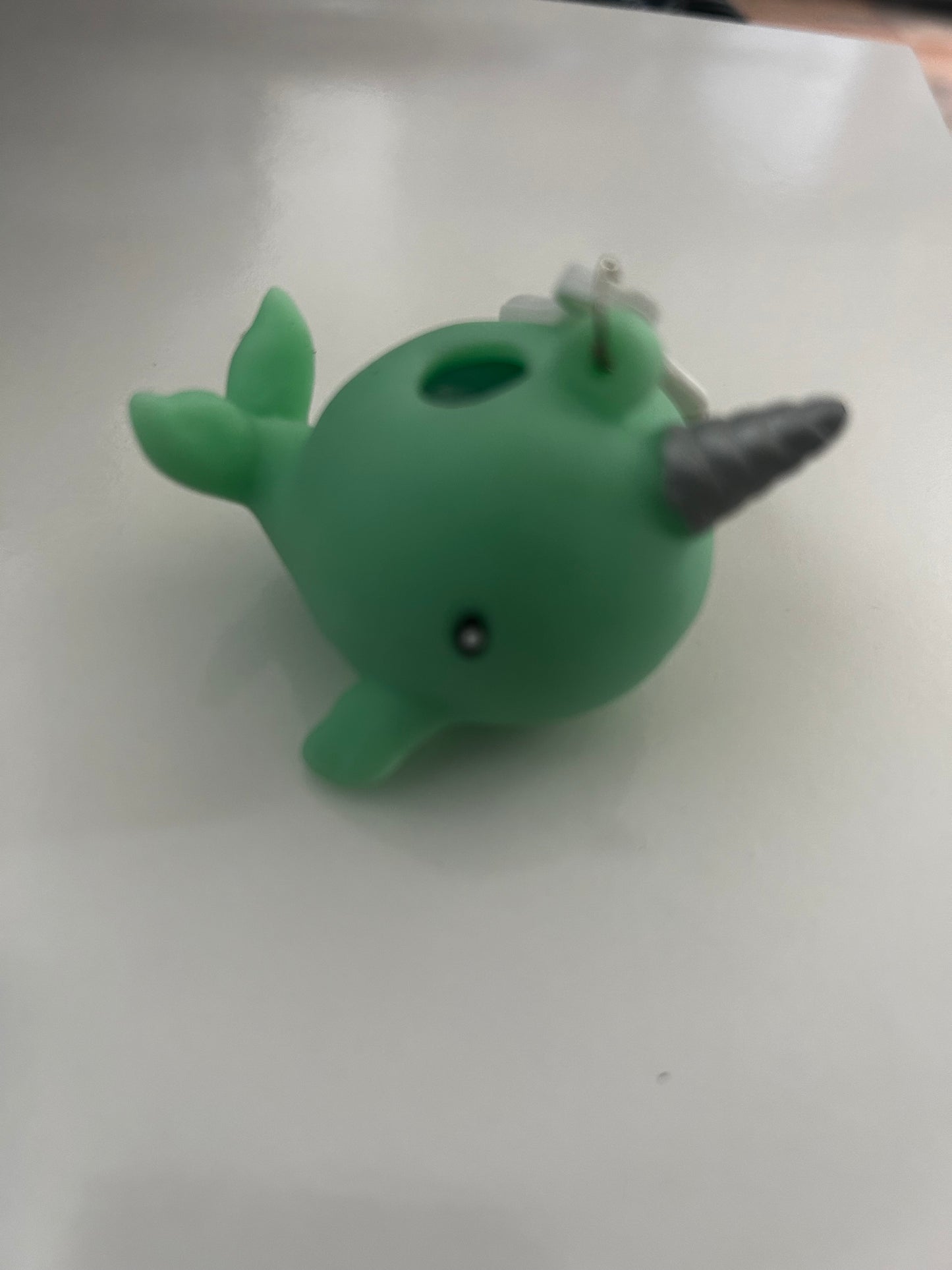 Cute narwhal bag clip keychain