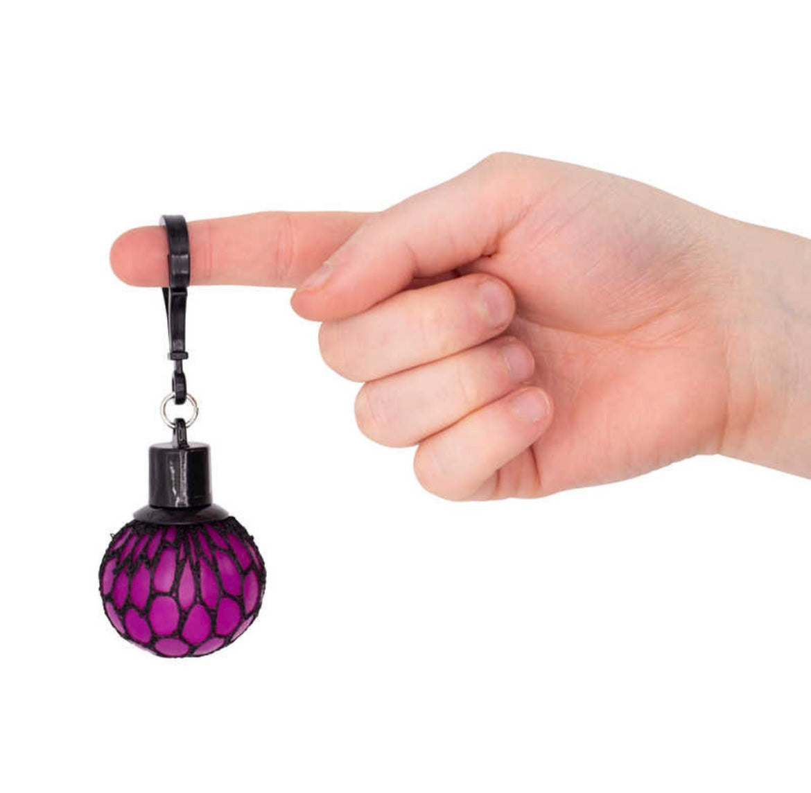 Squishy meshball keychain