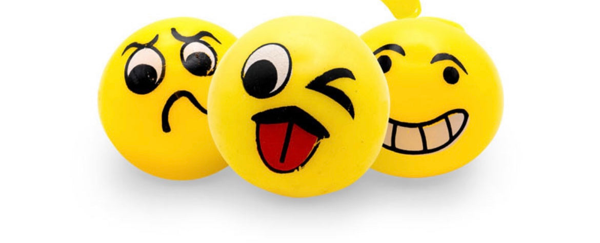 Fun splat ball with emoji faces