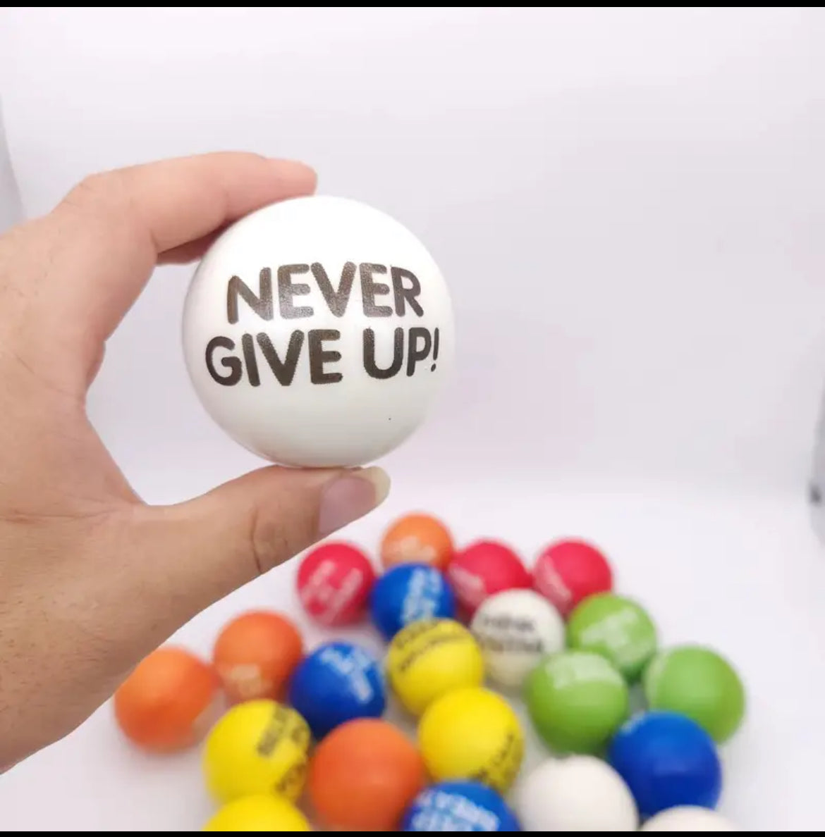 Positive affirmation foam stressball